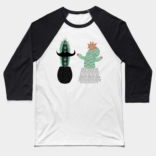 Mr and Mrs Succulents Baseball T-Shirt by bruxamagica